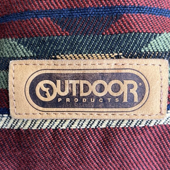 Outdoor Products Black & Red Striped Pattern Canvas & Adjustable Strap Backpack - Picture 7 of 11